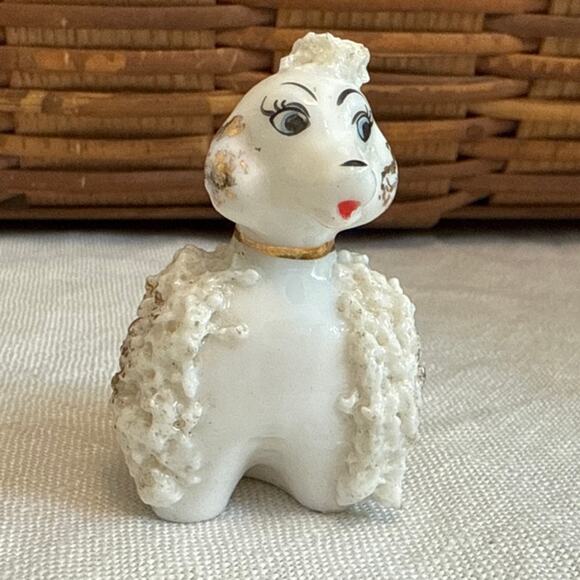 Vintage MCM Mid-Century Modern Spaghetti Poodle Porcelain Miniature Figurine - Picture 1 of 8
